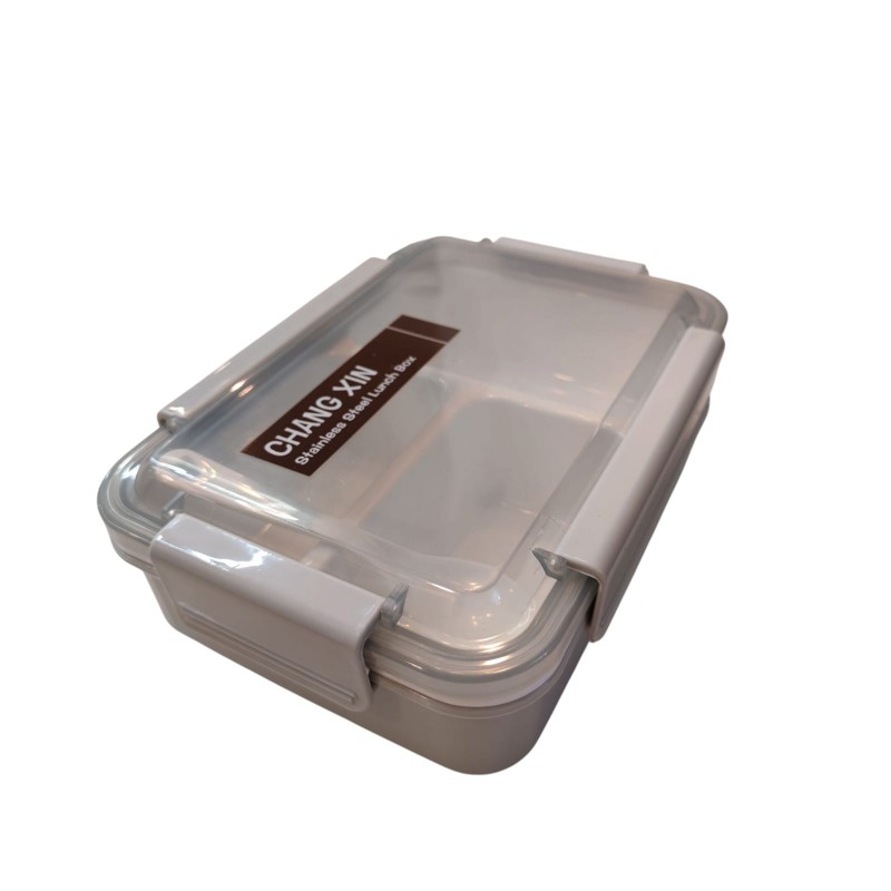 ⁦لانش بوكس طعام مع معلقة لون سكني⁩ - الصورة ⁦1⁩