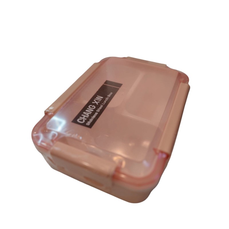 ⁦لانش بوكس طعام مع معلقة لون زهري⁩ - الصورة ⁦1⁩