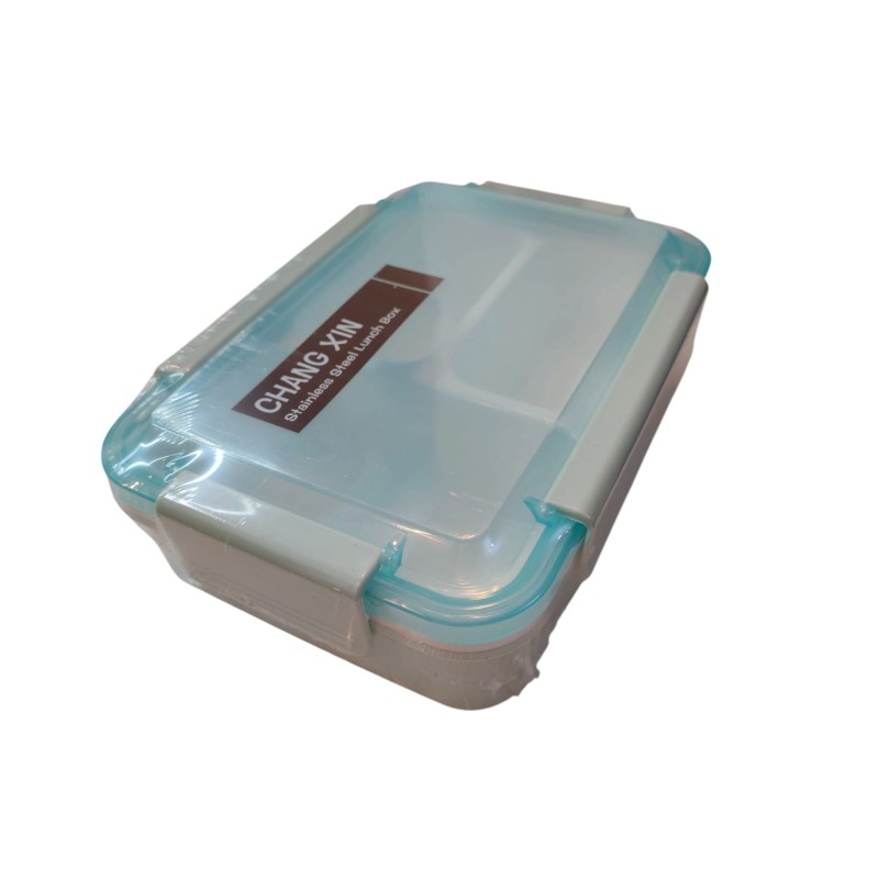 ⁦لانش بوكس طعام مع معلقة لون ازرق⁩ - الصورة ⁦1⁩