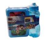 لانش بوكس طعام مع مطرة لون ازرق