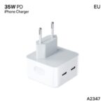 ⁦شاحن ايفون A-2347، بمقبس اوروبي EU، بمدخلين PD Type-C، وبقوة 35 واط⁩ - الصورة ⁦3⁩