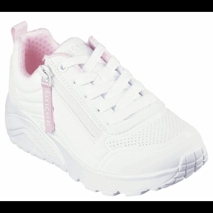 Skechers Kids Gril Uno Lite - Easy Zip Shoes - حذاء سكيتشرز أونو لايت- ايزي زيب للأطفال لون أبيض