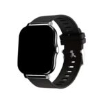 ⁦ساعة ذكية شاشة كبيرة - تعمل باللمس - لاجراء المكالمات الصوتية - حزام سيليكون لون أسود⁩ - الصورة ⁦2⁩