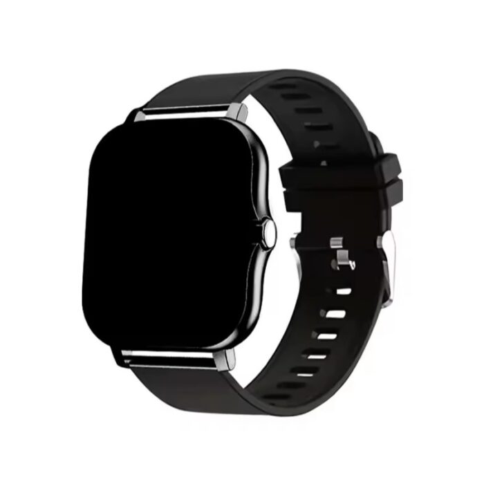 ⁦ساعة ذكية شاشة كبيرة - تعمل باللمس - لاجراء المكالمات الصوتية - حزام سيليكون لون أسود⁩ - الصورة ⁦2⁩