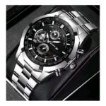 ⁦ساعة رجالية فخمة من الستانلس ستيل - ذات جودة عالية - ماركة Wokai - لون فضي⁩ - الصورة ⁦2⁩