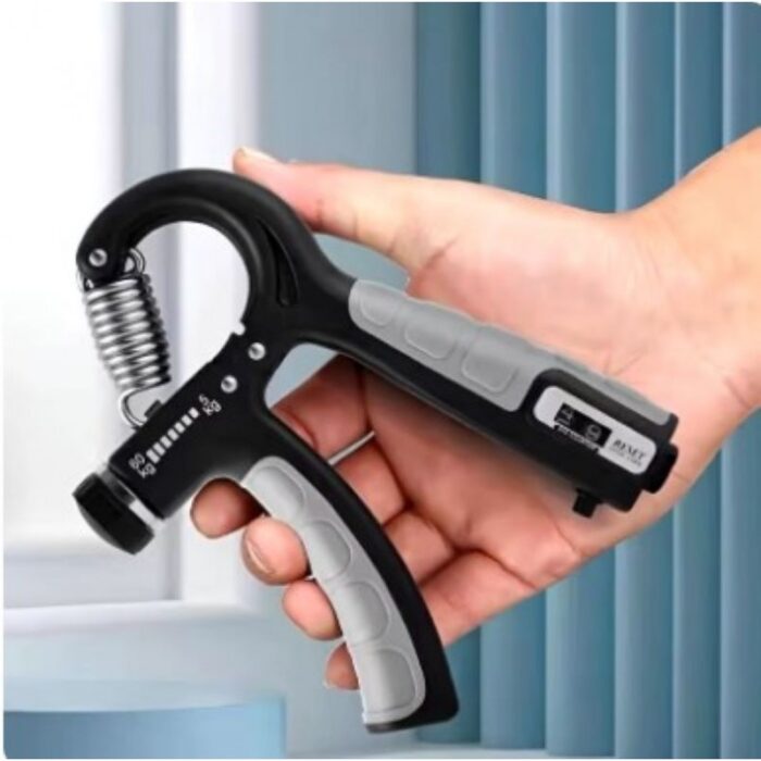 ⁦أداة لتقوية قبضة اليد والرسغ وتمرين عضلات الذراع على شكل حرف R قابلة للتعديل من 5 الى 60 كيلوغرام- مع شاشة LCD وعدّاد لمراقبة أداءك⁩ - الصورة ⁦2⁩