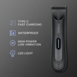 ⁦ماكينة حلاقة للرجال للشعر والجسم - - شفرة فولاذية ضد الصدأ - مزودة باضاءة LED ومقاومة للماء بدرجة IPX7- مع رأسين - ماركة Predyee⁩ - الصورة ⁦6⁩