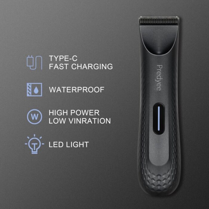 ⁦ماكينة حلاقة للرجال للشعر والجسم - - شفرة فولاذية ضد الصدأ - مزودة باضاءة LED ومقاومة للماء بدرجة IPX7- مع رأسين - ماركة Predyee⁩ - الصورة ⁦6⁩