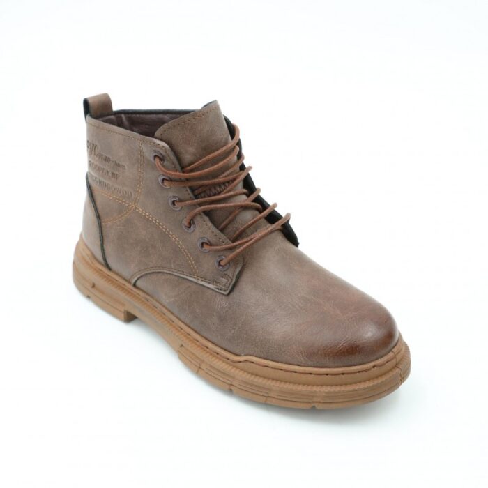 ⁦بسطار جلد ساق طويل للرجال لون بني⁩ - الصورة ⁦5⁩