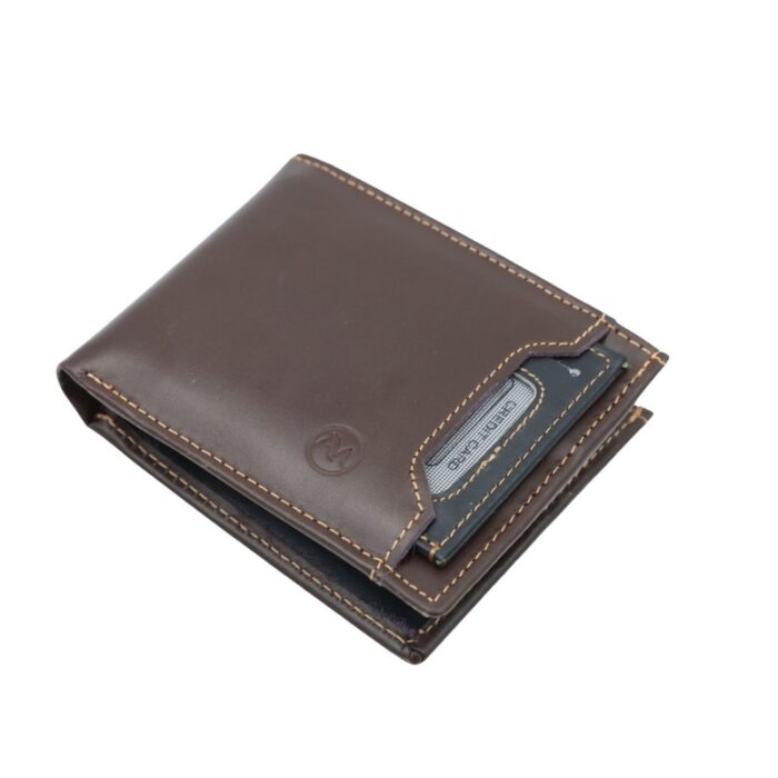 ⁦محفظة شخصية جلد للرجال لون بني محروق⁩ - الصورة ⁦2⁩