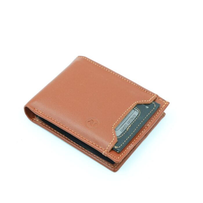 ⁦محفظة شخصية جلد للرجال لون عسلي⁩ - الصورة ⁦2⁩
