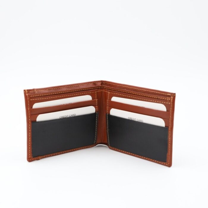 ⁦محفظة شخصية جلد للرجال لون عسلي⁩ - الصورة ⁦4⁩