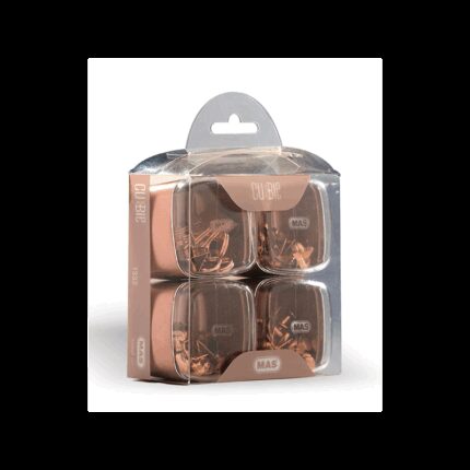 تيل مشكل تحتوي على 4 علب (كلبسات ورق 2.8,كلبسات ورق 4 سم ,ملاقط قوية ,دبابيس لوح , معدنية باللون النحاسي مقاومة للصدأ)