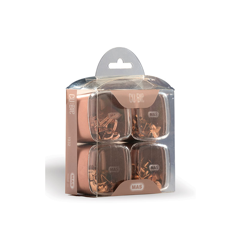 ⁦تيل مشكل تحتوي على 4 علب (كلبسات ورق 2.8,كلبسات ورق 4 سم ,ملاقط قوية ,دبابيس لوح , معدنية باللون النحاسي مقاومة للصدأ)⁩ - الصورة ⁦1⁩