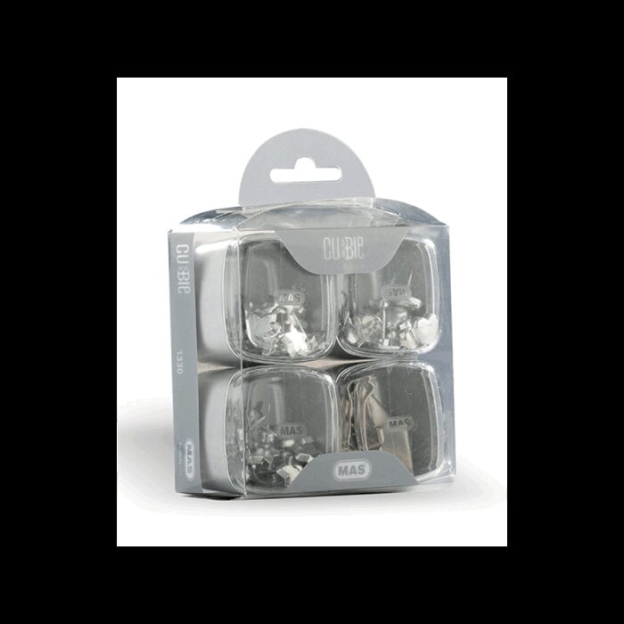 103387115_689c48322b9b8 تيل مشكل فضي تحتوي على 4 علب ( كلبسات ورق 2.8,كلبسات ورق 4 سم ,ملاقط قوية ,دبابيس لوح معدنية باللون الفضي مقاومة للصدأ) - الصورة 1