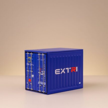 صندوق هدايا معدن شبابي للساعه شكل كونتينر لون أزرق