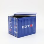 ⁦صندوق هدايا معدن شبابي للساعه شكل كونتينر لون أزرق⁩ - الصورة ⁦4⁩