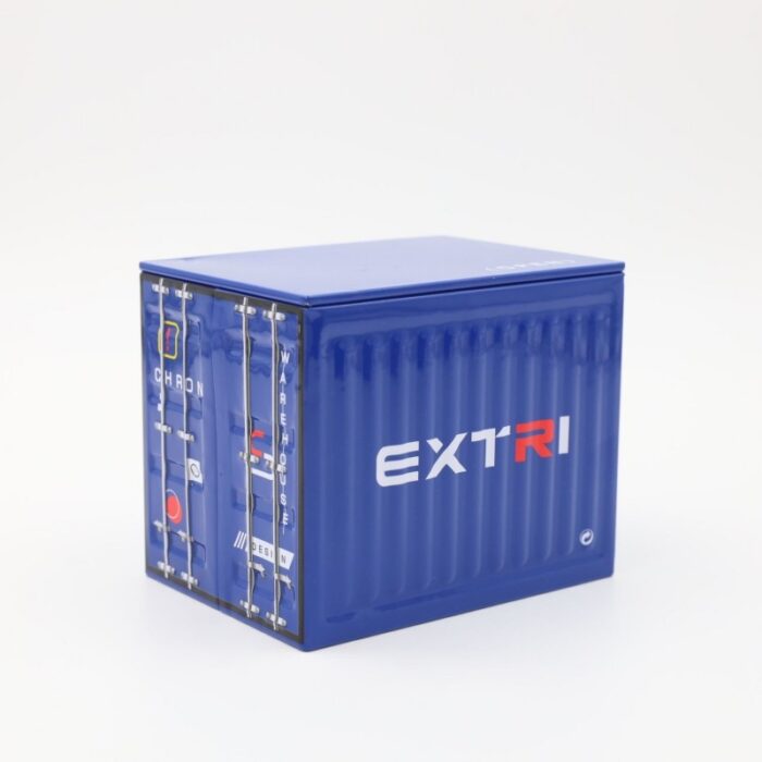 ⁦صندوق هدايا معدن شبابي للساعه شكل كونتينر لون أزرق⁩ - الصورة ⁦5⁩