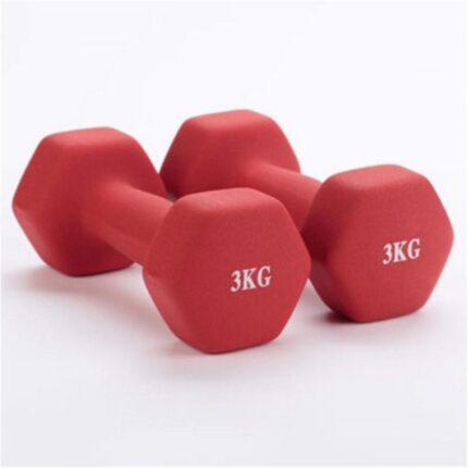 زوج دمبلز وزن 3 كيلو لون أحمر