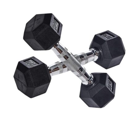 زوج دمبلز وزن 2 كيلو لون أسود و مقبض فضي