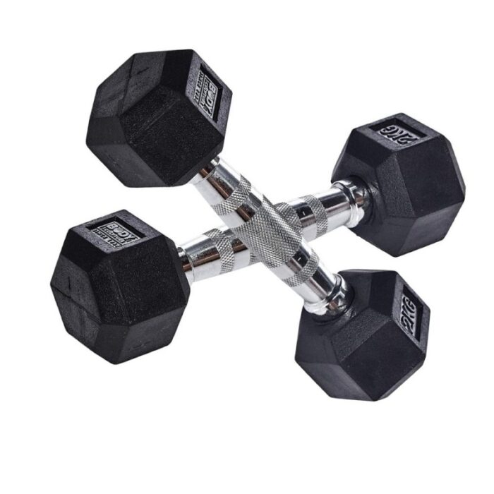 ⁦زوج دمبلز وزن 2 كيلو لون أسود و مقبض فضي⁩ - الصورة ⁦1⁩