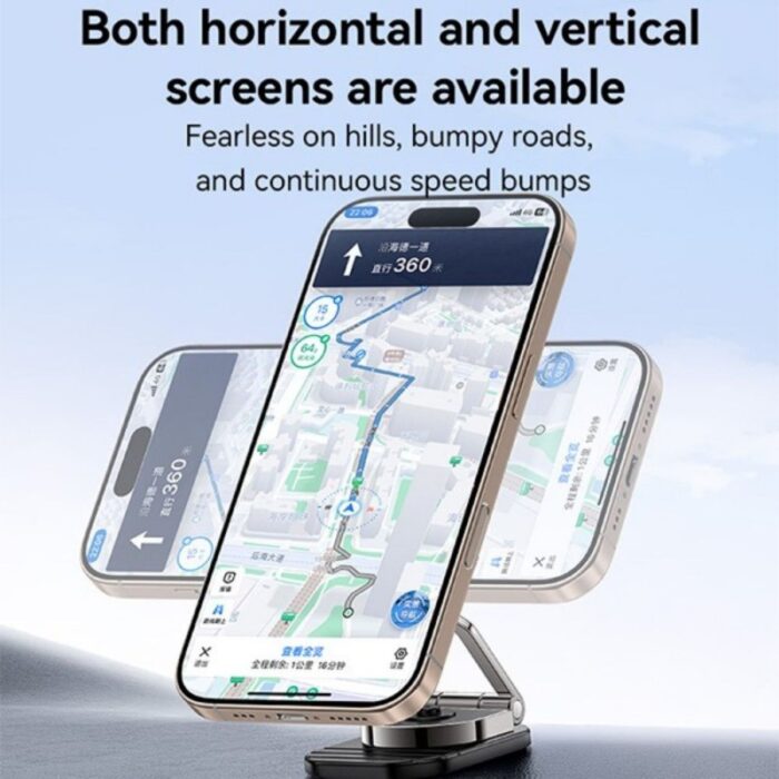 ⁦yesido magnet holder c222 حامل جوال مغناطيسي قوي 6 مغناطيس بتصميم معدني فخم يثبت على تابلو السيارة⁩ - الصورة ⁦3⁩