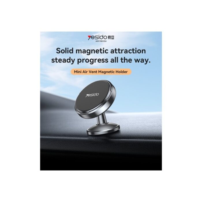 ⁦yesido magnet holder c215 حامل جوال مغناطيسي قوي دائري بتصميم معدني فخم يثبت على تابلو السيارة⁩ - الصورة ⁦3⁩