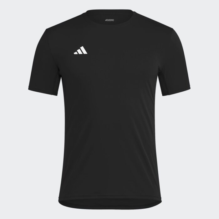 ⁦adidas Mens' Adizero Essentials Running Tee - Black⁩ - الصورة ⁦2⁩