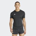 ⁦adidas Mens' Adizero Essentials Running Tee - Black⁩ - الصورة ⁦4⁩