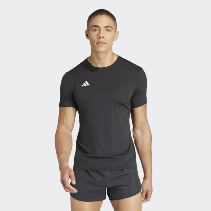 ⁦adidas Mens' Adizero Essentials Running Tee - Black⁩ - الصورة ⁦4⁩