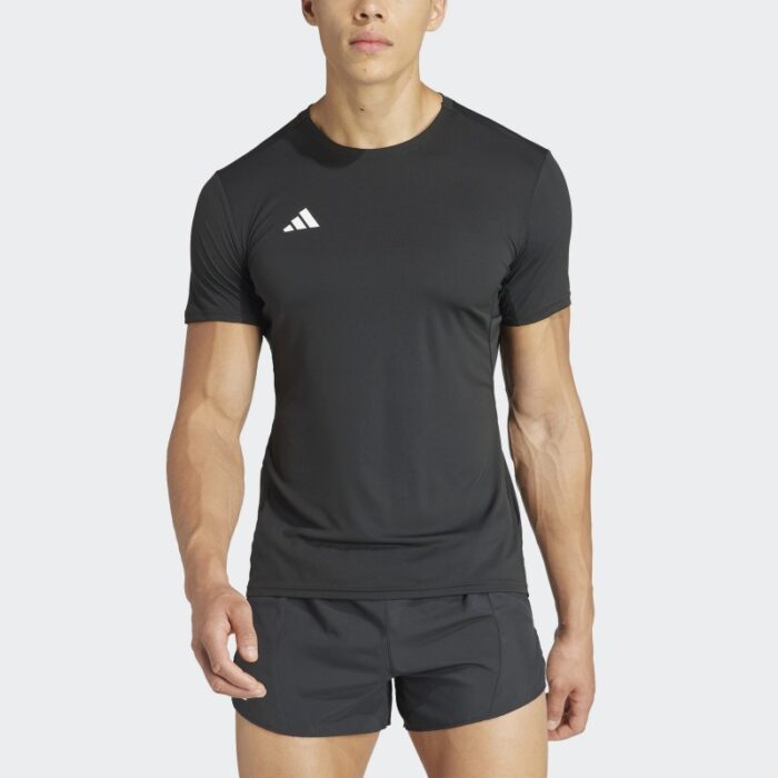 ⁦adidas Mens' Adizero Essentials Running Tee - Black⁩ - الصورة ⁦5⁩