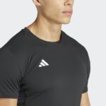 ⁦adidas Mens' Adizero Essentials Running Tee - Black⁩ - الصورة ⁦8⁩