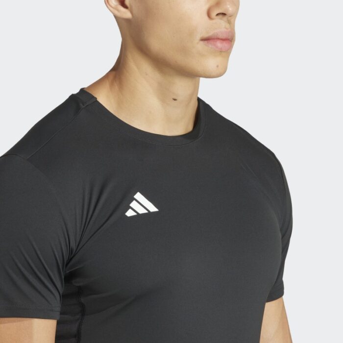 ⁦adidas Mens' Adizero Essentials Running Tee - Black⁩ - الصورة ⁦8⁩