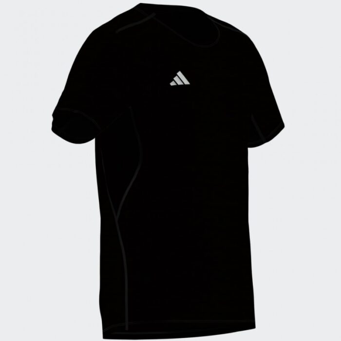 ⁦adidas Mens' Adizero Essentials Running Tee - Black⁩ - الصورة ⁦10⁩