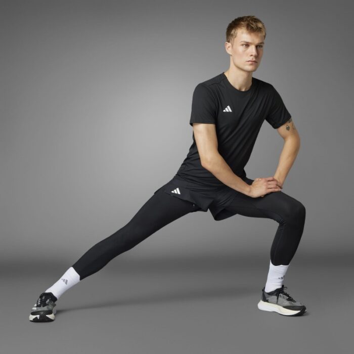 ⁦adidas Mens' Adizero Essentials Running Tee - Black⁩ - الصورة ⁦24⁩