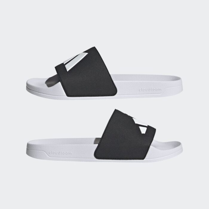 ⁦adidas Mens' Adilette Shower Slides- Black⁩ - الصورة ⁦10⁩