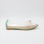 ⁦حذاء باليه للنساء شفافة لون أخضر من الأسفل⁩ - الصورة ⁦3⁩