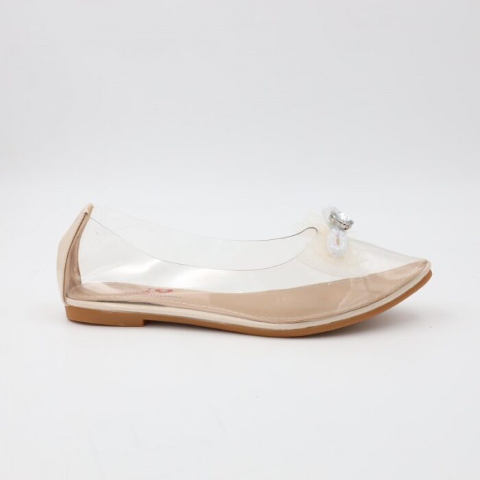 103387334_68987d413d74f حذاء باليه للنساء شفافة لون بيج من الأسفل - الصورة 1