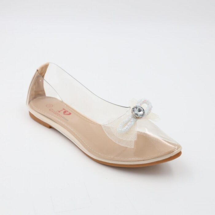 ⁦حذاء باليه للنساء شفافة لون بيج من الأسفل⁩ - الصورة ⁦5⁩