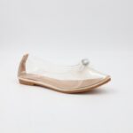 ⁦حذاء باليه للنساء شفافة لون بيج من الأسفل⁩ - الصورة ⁦7⁩