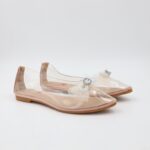 ⁦حذاء باليه للنساء شفافة لون زهري من الأسفل⁩ - الصورة ⁦4⁩