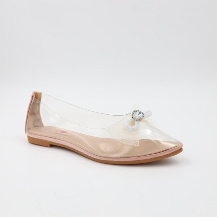 ⁦حذاء باليه للنساء شفافة لون زهري من الأسفل⁩ - الصورة ⁦5⁩