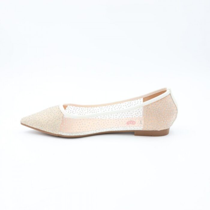 ⁦حذاء باليه للنساء لون بيج وسكري⁩ - الصورة ⁦4⁩