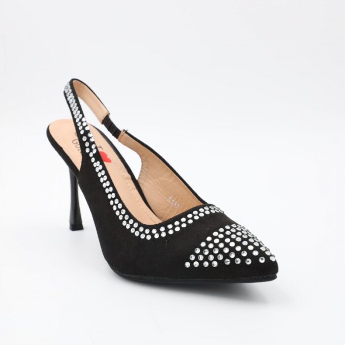 ⁦حذاء كعب للنساء لون أسود⁩ - الصورة ⁦5⁩