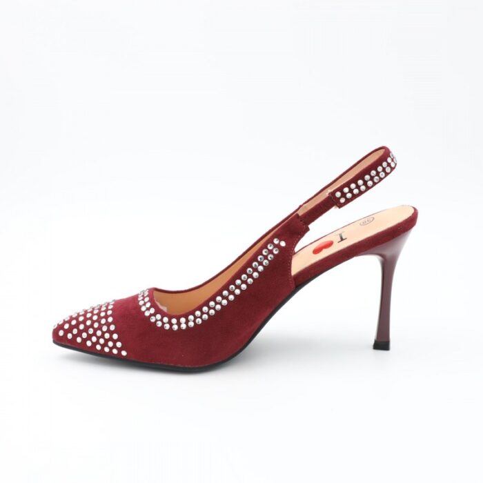 ⁦حذاء كعب للنساء لون خمري⁩ - الصورة ⁦4⁩