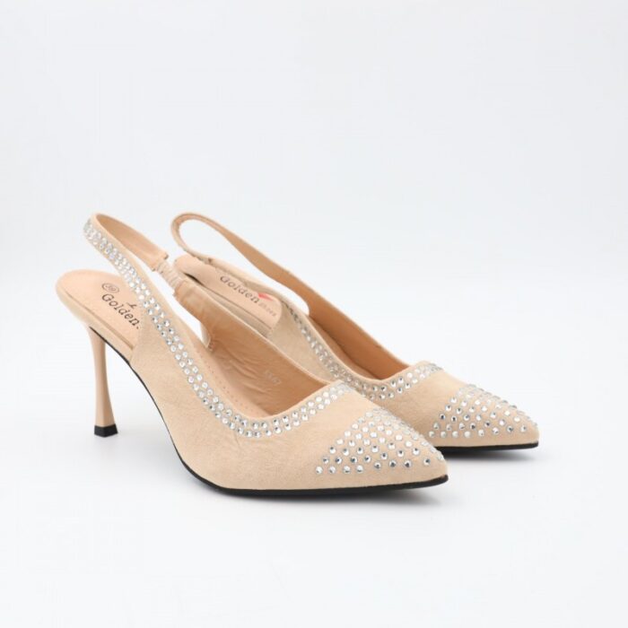 103387351_68987d85612b6 حذاء كعب للنساء لون بيج - الصورة 1