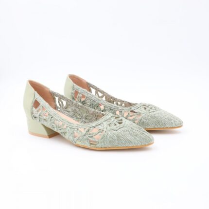 حذاء باليه للنساء لون أخضر