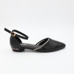 ⁦حذاء زحاف مع كعب صغير للنساء لون أسود⁩ - الصورة ⁦3⁩