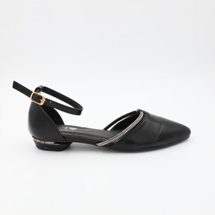 ⁦حذاء زحاف مع كعب صغير للنساء لون أسود⁩ - الصورة ⁦3⁩