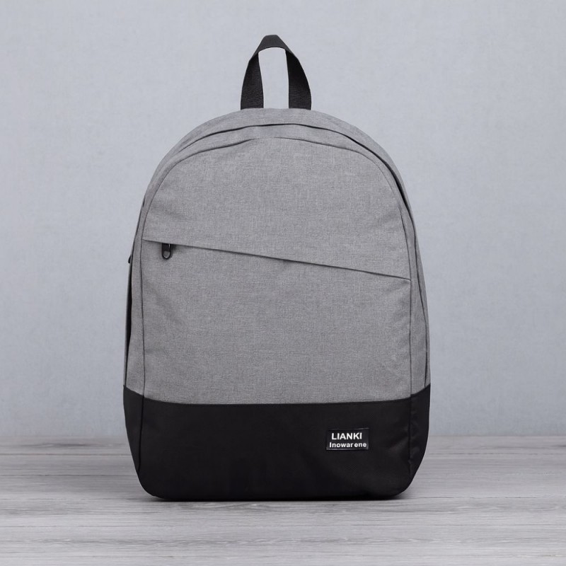 ⁦حقيبة مدرسية للثانوية لون رمادي 43*37 سم⁩ - الصورة ⁦1⁩